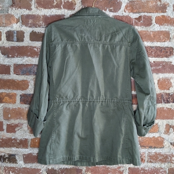 Arizona Jean Company Medium Olive Green Full Zip Army Cargo Jacket w/Cinch Waist - Picture 7 of 10